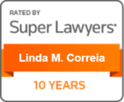 Super Lawyers Linda Correia 10 Years Badge